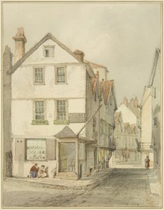 シルバーストリートとセントジェームズバック、南側から（紙に鉛筆・水彩 作： Thomas Leeson the Elder Rowbotham