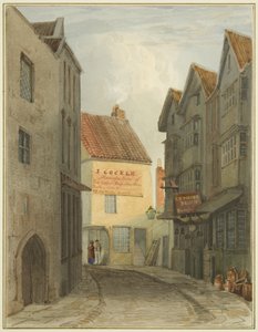 コーン・ストリートとの交差点からのセント・ニコラス・ストリート（水彩・紙 作： Thomas Leeson the Elder Rowbotham