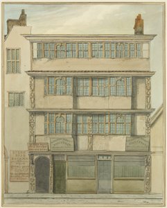 ウィットソン邸、セント・ニコラス通り」（水彩・紙 作： Thomas Leeson the Elder Rowbotham