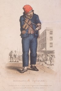 1820年、市場を背景に義手を持ったフィドラー