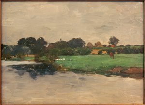 ハンブルク近くの川の風景 作： Thomas Ludwig Herbst