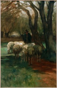 群れを連れた羊飼い 作： Thomas Ludwig Herbst