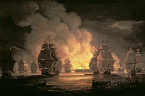 アルジェの戦い、1816年8月27日、1825年頃（キャンバスに油彩） 作： Thomas Luny