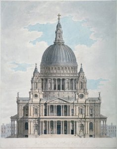 セント・ポール大聖堂の西正面、シティ・オブ・ロンドン、1780年 作： Thomas Malton II