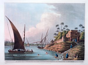 1801年エジプト、メヌーフ運河のアラビアンサマーハウス 作： Thomas Milton