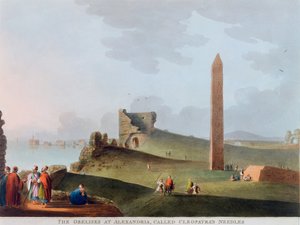 「クレオパトラの針と呼ばれるアレクサンドリアのオベリスク」、エジプト、1802 作： Thomas Milton