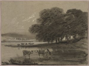 牛のいる風景 作： Thomas Monro
