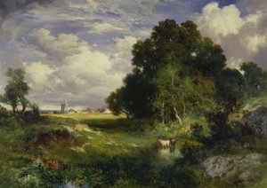 真夏の日、イーストハンプトン、ロングアイランド 作： Thomas Moran