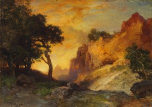 サイドキャニオン、グランドキャニオン、アリゾナ、1905 作： Thomas Moran
