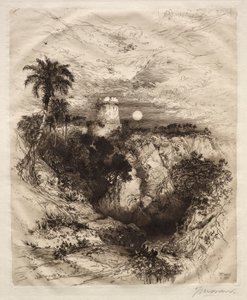 コルテスの塔、1883年。 作： Thomas Moran