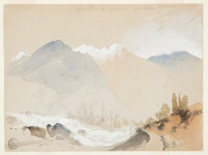 カスケードのアルパイン パス、ツイン レイクス、コロラド州 作： Thomas Moran