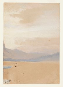 山脈が遠くに見えるアメリカ平原 作： Thomas Moran