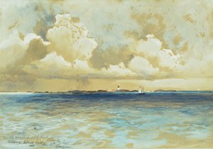 バハマアイランドライト、1883年 作： Thomas Moran