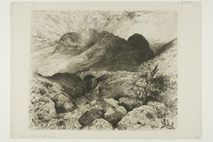 スコットランド、グレンコー峠の橋 作： Thomas Moran