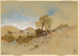 1883年3月1日、メキシコ、サンフランシスコ近郊でのドローイング 作： トーマス・モラン