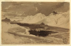 図面『アーカンソー分水嶺』1874年8月 作： トーマス・モラン