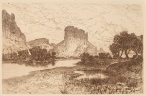 ワイオミング準州グリーンリバー 作： Thomas Moran