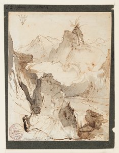 Hiawatha は Mudjekeewis を見ます 作： Thomas Moran