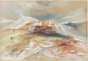 ガーディナーズ リバーの温泉、イエローストーン 作： Thomas Moran