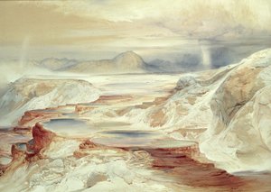 ガードナーズリバーの温泉、イエローストーン、1872 作： Thomas Moran
