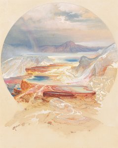 ミネルバ テラス、イエローストーン 作： Thomas Moran