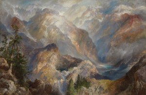 1910年、ネバダ州シエラの朝 作： Thomas Moran