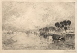 セントジョンズリバーの朝、フロリダ州、1881年。 作： Thomas Moran