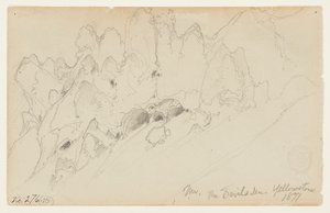 悪魔の巣窟、イエローストーン 作： Thomas Moran