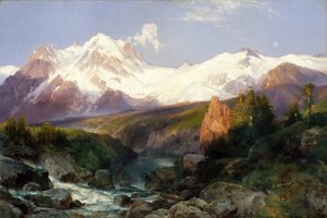 ティートン山脈、1897 作： Thomas Moran