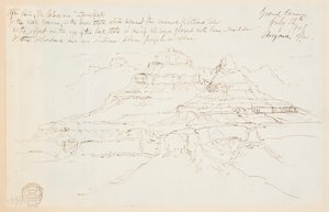 アリゾナ州グランドキャニオンの 2 つの断崖 作： Thomas Moran