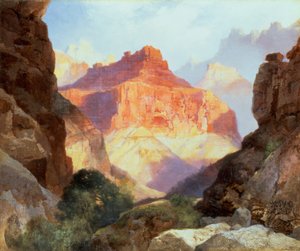 赤い壁の下、アリゾナ州のグランドキャニオン、1917 作： Thomas Moran