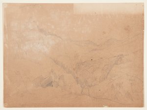 イエローストーン、タワーの滝の上 作： Thomas Moran
