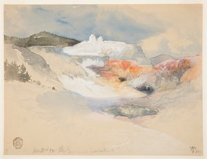 イエローストーン、温泉 作： Thomas Moran