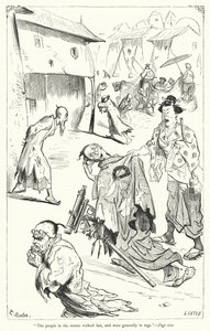 ジョナサン・スウィフトの『ガリバーズ・トラヴェルズ』のイラスト（彫刻）。 作： Thomas Morten