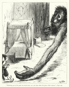 ジョナサン・スウィフトの『ガリバーズ・トラヴェルズ』のイラスト（彫刻）。 作： Thomas Morten