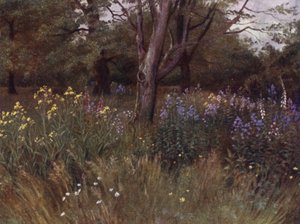 キュー・ガーデンズブナの森の野の花」（カラーリトグラフ 作： Thomas Mower Martin