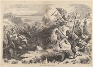 1863 年 3 月 14 日、Harpers Weekly の黒い連隊の活動。 作： Thomas Nast