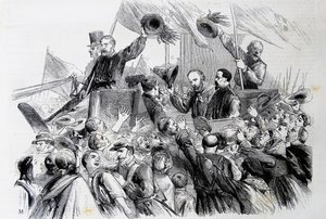 ガリバルディのナポリへの参入、1860 作： Thomas Nast
