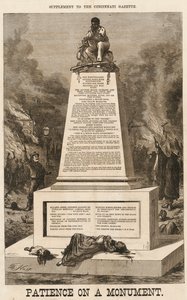 「記念碑の忍耐」、1868 年 10 月 8 日。 作： Thomas Nast