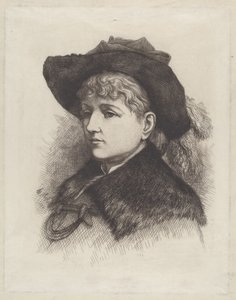 芸術家の妻サラ・エドワーズ・ナストの肖像 作： Thomas Nast