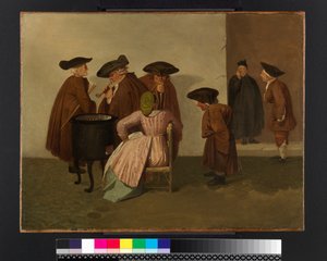 イタリアンコーヒーハウスのインテリア、c.1747-55 作： Thomas Patch