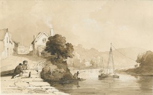 アーリー-セバーン川：セピア色の描画、1837年9月8日 作： Thomas Peploe Wood