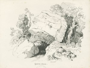 ビダルフ-「ゴートンストーン」：ペンとインクの描画、1836年