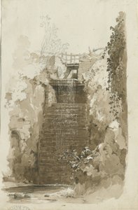 ビダルフ-田園風景：ペンとウォッシュのデッサン、1837年6月8日（デッサン） 作： Thomas Peploe Wood