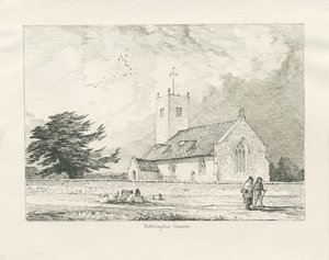 ボビントン教会：ペン画、1837年 作： Thomas Peploe Wood
