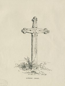 チリントンホール-「ギファードの十字架」：ペンとインクの描画、1838年