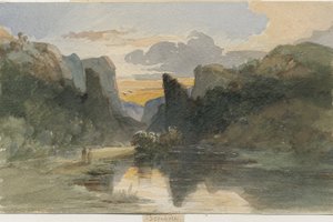 ダブデール-風景：水彩画、nd [？19セント] 作： Thomas Peploe Wood