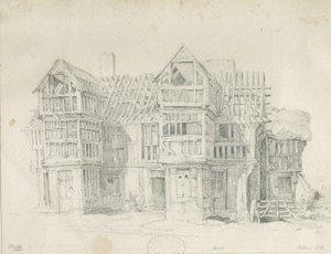エクルシャル-ビアナホール：鉛筆画、1835年 作： Thomas Peploe Wood