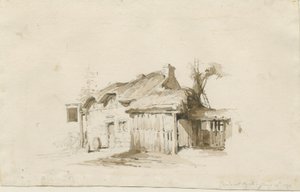 フラズウェル-ヒースのコテージ：鉛筆とウォッシュの描画 作： Thomas Peploe Wood