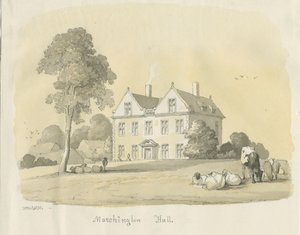 マーチントンホール：水彩画と水墨画、1836 作： Thomas Peploe Wood